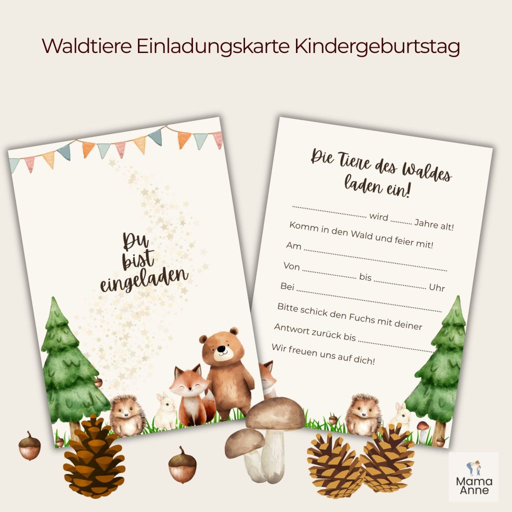 Waldtiere-Party: So planst du den perfekten Natur-Geburtstag (inkl. Freebie-Ausmalbilder)